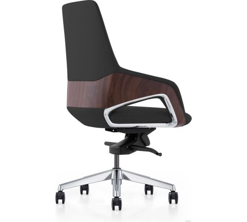 Офисное кресло Norden Шопен LB FK 0005-B Black Leather кожа/черный/алюминий