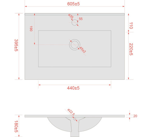 Умывальник Lauter LAU60 керамический