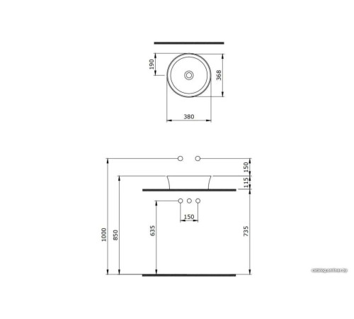 Умывальник Berges Wasserhaus Ego SL 38 181011
