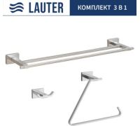 Набор аксессуаров для ванной Lauter 21TS1019 + 21TS1017 + 21TS1011 Chrome, 3 предмета