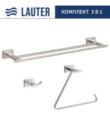 Набор аксессуаров для ванной Lauter 21TS1019 + 21TS1017 + 21TS1011 Chrome, 3 предмета