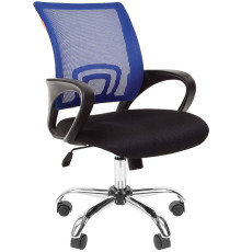 Кресло CHAIRMAN 696 Chrome черный/синий