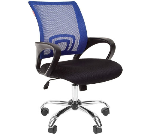 Кресло CHAIRMAN 696 Chrome черный/синий