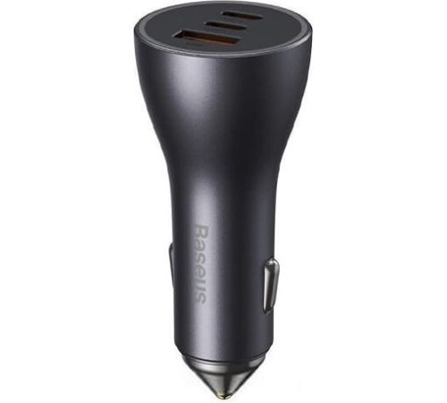 Автомобильное зарядное Baseus Golden Contactor Pro Triple Fast Charger Car Charger 65W CGJP010013 темно-серый