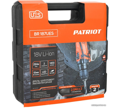Дрель-шуруповерт Patriot BR 187UES с 2-мя АКБ, кейс