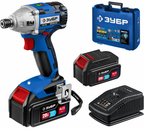 Винтоверт Зубр Профессионал GVB-250-42 с 2-мя АКБ 4 Ач, кейс