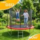 Батут GoUP Elite-D312 с сеткой и лестницей, красный