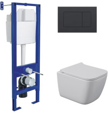 Унитаз подвесной Berges Wasserhaus Quattro S Rimless 043365 с сиденьем и кнопкой смыва