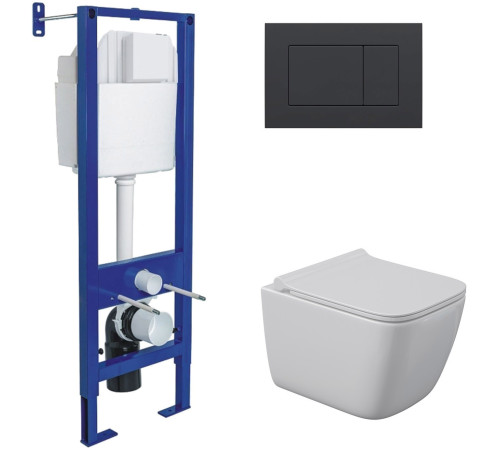 Унитаз подвесной Berges Wasserhaus Quattro S Rimless 043365 с сиденьем и кнопкой смыва