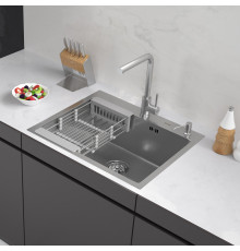 Кухонная мойка ARFEKA ECO AR мойка 600*500, коландер, дозатор SATIN DECOR MILLET GRAINS