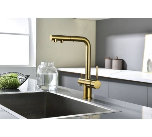 Смеситель Paulmark Serpentine Se213222-BG золото/брашированное золото