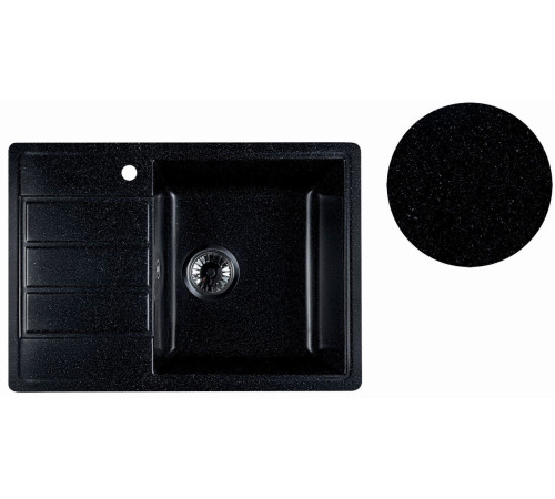 Кухонная мойка Marblan Recta R черный, с сифоном