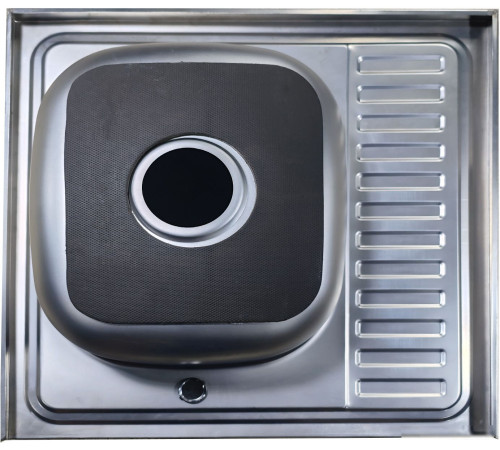 Кухонная мойка AKS Накладная 60x60 левая полированная