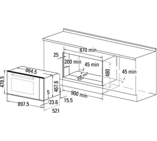 Газовый духовой шкаф CATA HFG 900