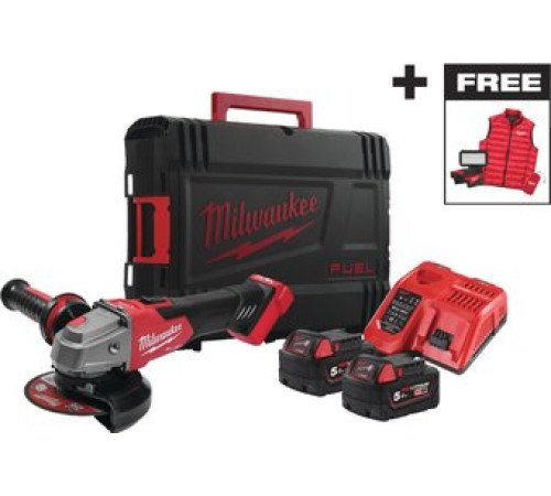 Угловая шлифмашина Milwaukee FSAG125XBMC-502X 4933499453 с 2-мя АКБ, кейс