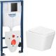 Унитаз подвесной Lauter Square 214903 + GROHE Solido 38811KF0 + GROHE 37131000 прямоугольная, черный