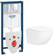 Унитаз подвесной Lauter Sulzdorf + GROHE Rapid SL 38721001 + панель GROHE 37131000 белый с микролифтом