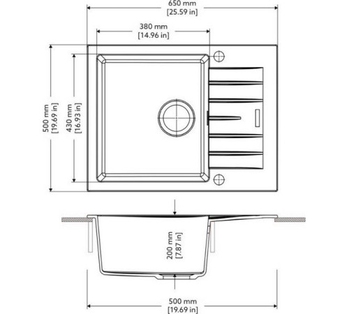 Кухонная мойка Longran Classic CLS650.500 альпина