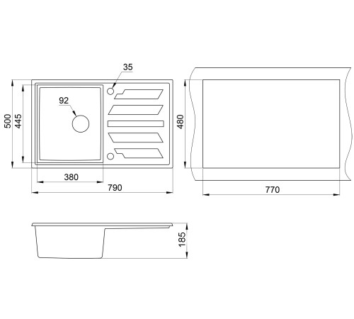 Кухонная мойка Granula 8002 черный