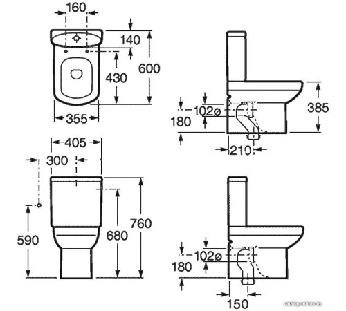 Унитаз напольный Roca Dama Senso [342518000] без сиденья