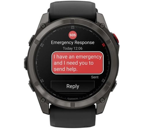 Умные часы Garmin Fenix 8 Pro 51 мм серый, черный силиконовый ремешок