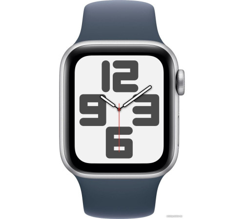 Умные часы Apple Watch SE 2 40 мм алюминиевый корпус, серебристый/грозовой синий, спортивный силиконовый ремешок M/L