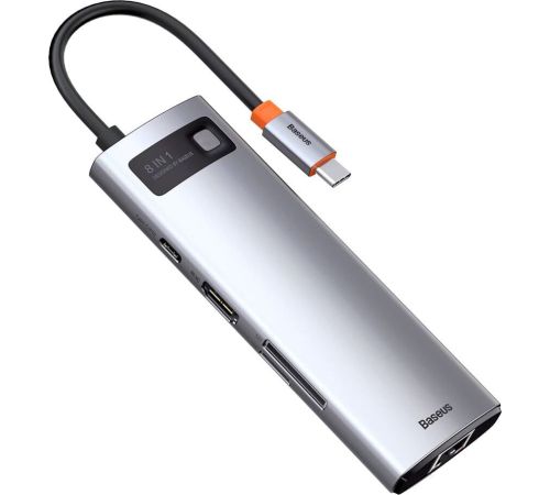 Док-станция Baseus Metal Gleam Series 8-in-1 Multifunctional Type-C HUB Docking Station CAHUB-CV0G
