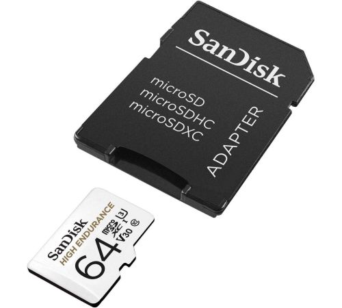 Карта памяти SanDisk High Endurance microSDXC SDSQQNR-064G-GN6IA 64GB с адаптером