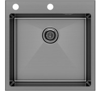 Кухонная мойка Paulmark Kroner-Edge 51 PM775151-GM черный/вороненая сталь