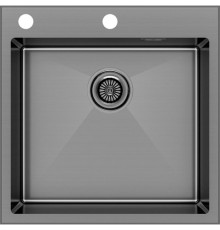 Кухонная мойка Paulmark Kroner-Edge 51 PM775151-GM черный/вороненая сталь