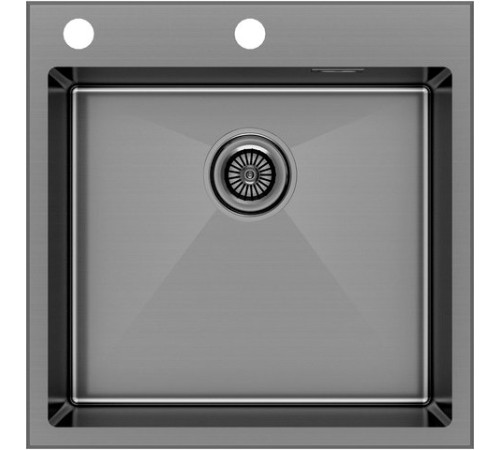 Кухонная мойка Paulmark Kroner-Edge 51 PM775151-GM черный/вороненая сталь