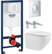 Унитаз подвесной Grado GD-W203T + GROHE Rapid SL 38721001 с кнопкой смыва