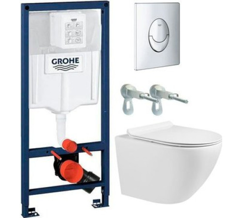 Унитаз подвесной Grado GD-W203T + GROHE Rapid SL 38721001 с кнопкой смыва