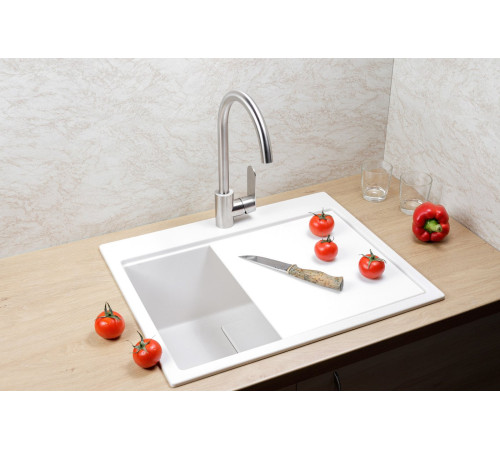 Кухонная мойка Marblan Comfort 60 иней, с сифоном