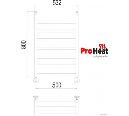 Полотенцесушитель ProHeat Line 50x80 с полкой