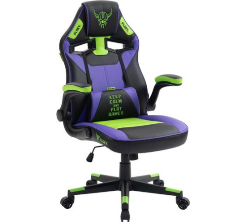 Игровое геймерское кресло FLOKY Asgard Purple-Green фиолетовый/зеленый
