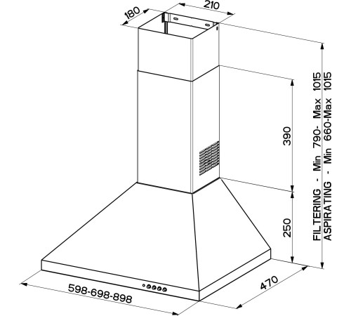 Кухонная вытяжка Faber Strip Smart PB BK A60