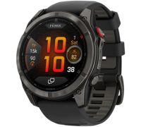 Умные часы Garmin Fenix 8 Pro 51 мм серый, черный силиконовый ремешок