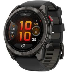 Умные часы Garmin Fenix 8 Pro 51 мм серый, черный силиконовый ремешок