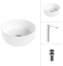 Умывальник Lauter 21499-31 + Rio 21AM12672 с донным клапаном 21190CH хром