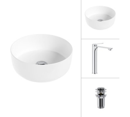 Умывальник Lauter 21499-31 + Rio 21AM12672 с донным клапаном 21190CH хром