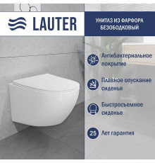 Унитаз подвесной Lauter Sulzdorf белый с микролифтом