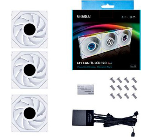 Комплект вентиляторов для корпуса Lian Li Uni Fan TL LCD 120 Triple Pack G99.12TLLCD3W.00