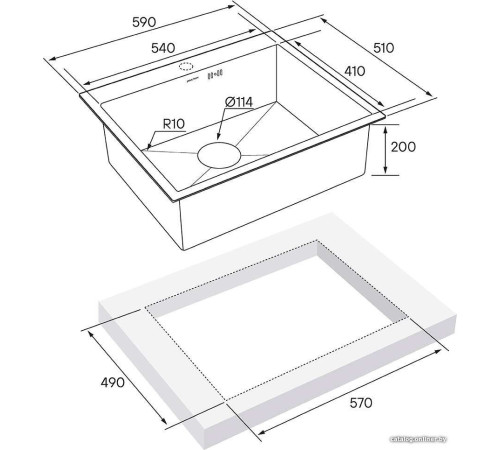 Кухонная мойка Paulmark Kroner 59 PM215951-BS