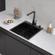 Кухонная мойка ARFEKA ECO AR мойка 450*500, коландер F, дозатор BLACK DECOR MILLET