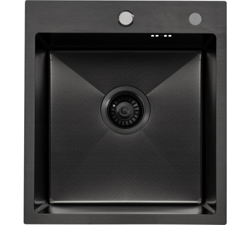 Кухонная мойка Basic CL DS Decor 45x50 черный, коландер, дозатор