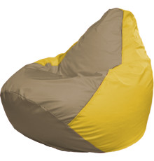 Кресло-мешок Flagman Груша Г2.1-95 тёмно-бежевый/жёлтый