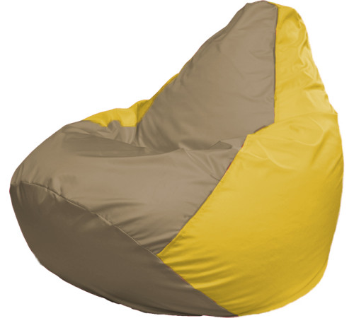 Кресло-мешок Flagman Груша Г2.1-95 тёмно-бежевый/жёлтый
