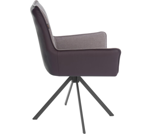 Стул с подлокотниками TetChair Мурано опора 360 велюр/букле HYP/экокожа, бежевый/коричневый