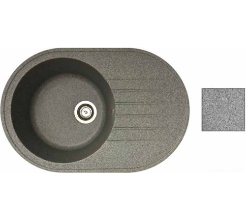 Кухонная мойка БелЭворс Rondo L + смеситель W74004-9 + дозатор L405-1 серый/сатин